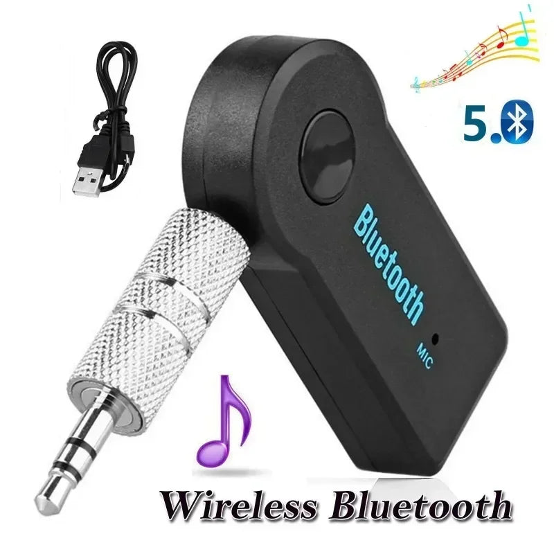 2-in-1 Wireless Bluetooth 5.0 Receiver Adapter β 3.5mm AUX Jack for Car, Music, Headphones & Hands-Free Calling