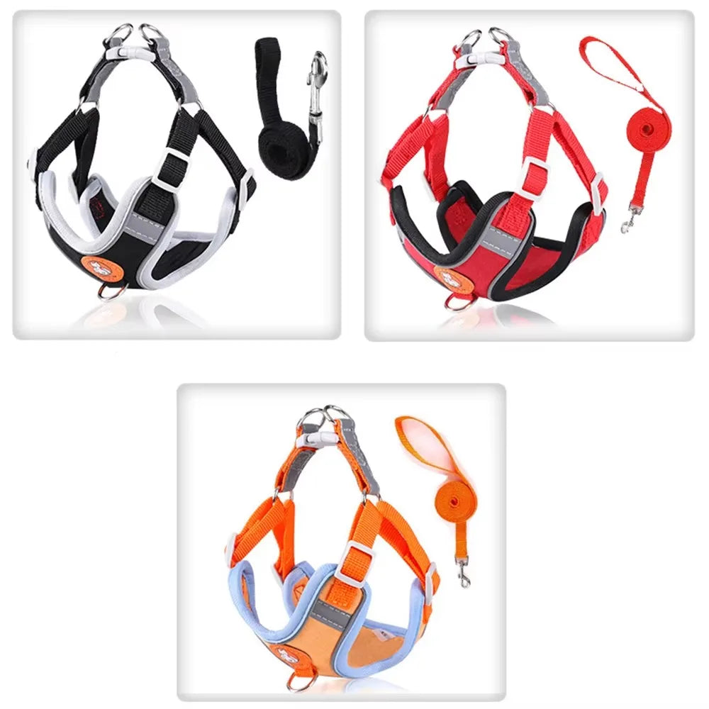 Reflective No Pull Adjustable Dog Harness Classic Solid Sustainable Straps Nylon Pet Dog Harness with Reflective Logo,for Walk