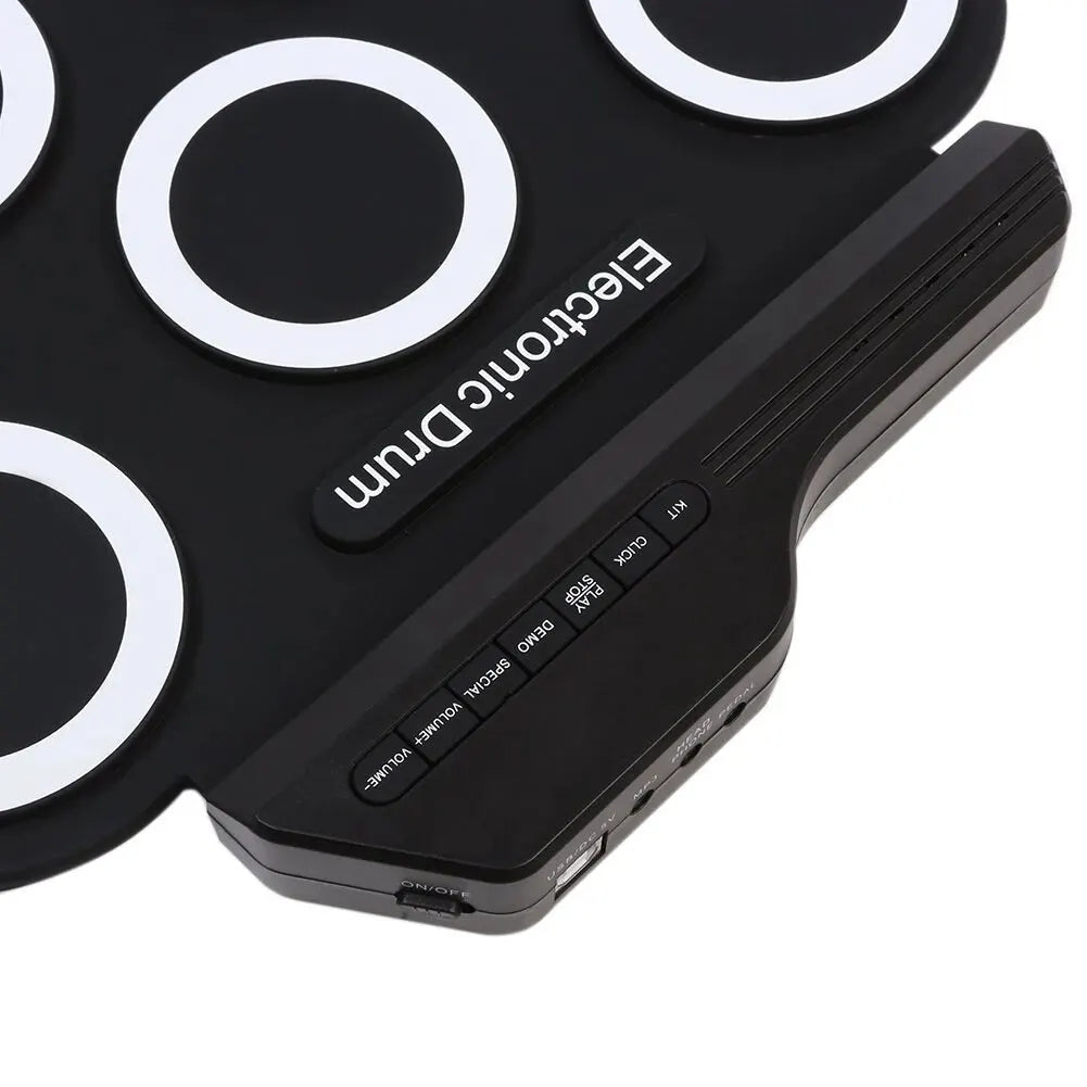 2022New Folding Silicone Hand Roll USB Electronic Drum Portable Practice Drums Pad Kit With Drumsticks Sustain Pedal