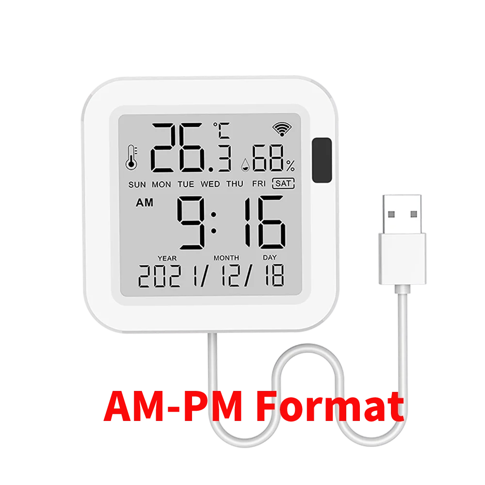 Smart Thermometer hygrometer Tuya WiFi Temperature and Humidity Sensor With Backlight APP Remote Control Work with Tuya Alexa