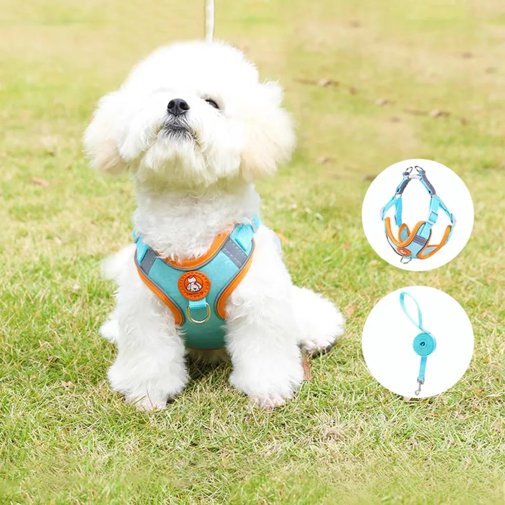 Reflective No Pull Adjustable Dog Harness Classic Solid Sustainable Straps Nylon Pet Dog Harness with Reflective Logo,for Walk