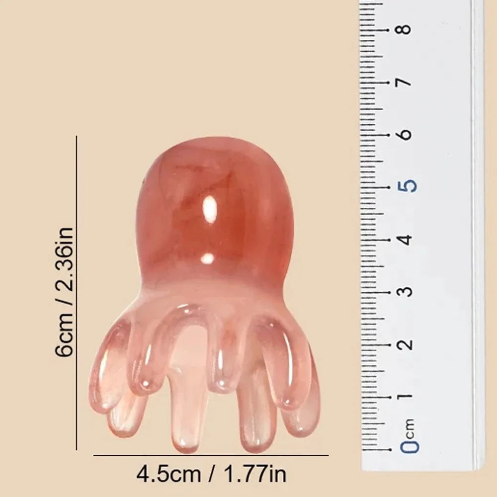 Resin Octopus Comb Cute Head Massager Hair Care Meridian Scraping Scalp Massage Acupuncture SPA Gua Sha Health Massage Tool