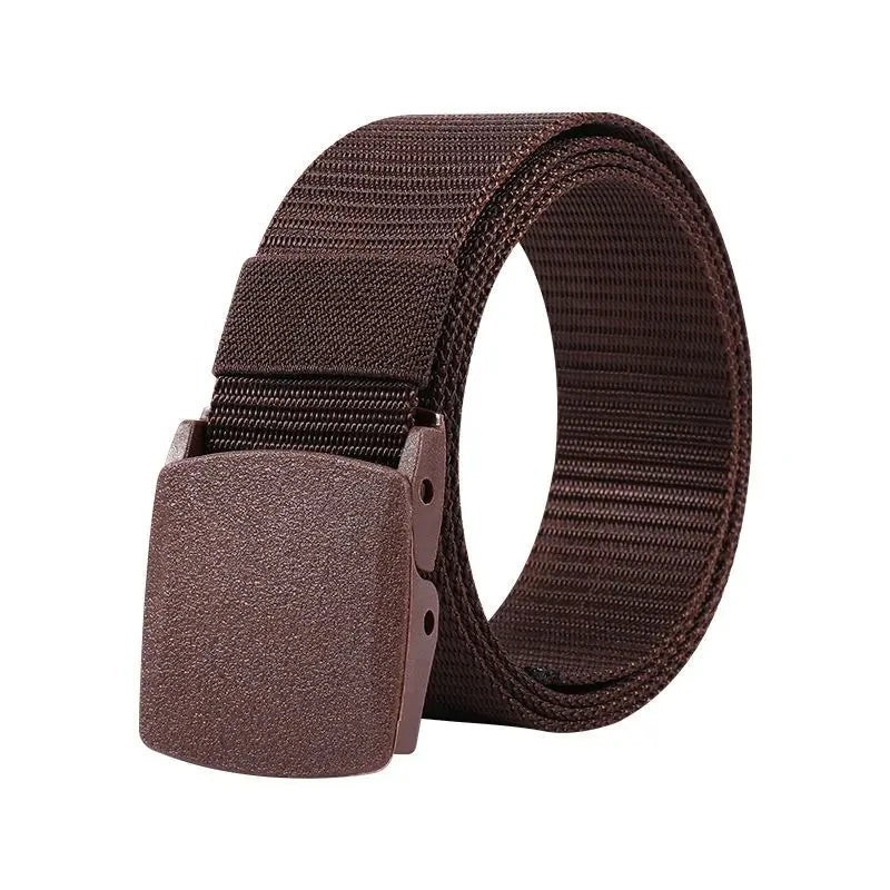 Men Belts Fashion Unisex Jeans Belts Adjustable Belt Men Outdoor Travel Tactical Waist Belt with Plastic Buckle for Pants 120cm