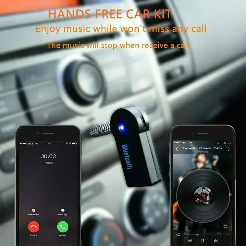 2-in-1 Wireless Bluetooth 5.0 Receiver Adapter β 3.5mm AUX Jack for Car, Music, Headphones & Hands-Free Calling