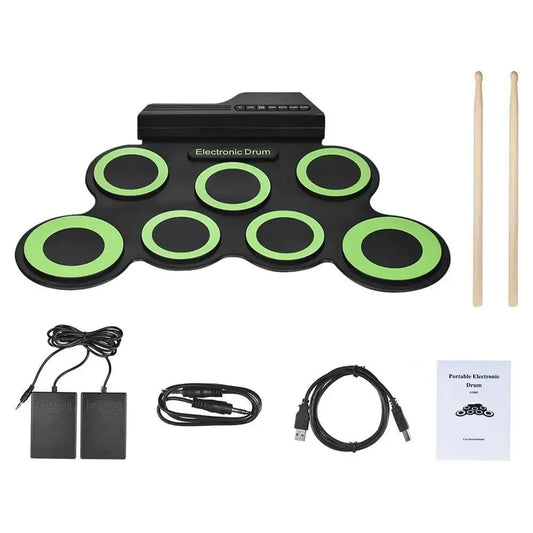 2022New Folding Silicone Hand Roll USB Electronic Drum Portable Practice Drums Pad Kit With Drumsticks Sustain Pedal