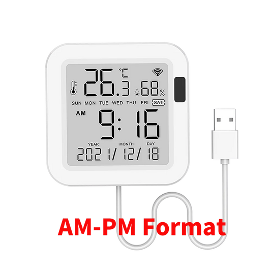 Smart Thermometer hygrometer Tuya WiFi Temperature and Humidity Sensor With Backlight APP Remote Control Work with Tuya Alexa