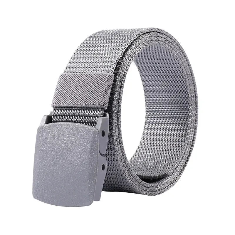 Men Belts Fashion Unisex Jeans Belts Adjustable Belt Men Outdoor Travel Tactical Waist Belt with Plastic Buckle for Pants 120cm