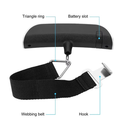 50kg Portable Hanging Scale Electronic Hand Luggage Scale Digital Display Suitcase 110lb Travel Baggage Bag Weighing Tools