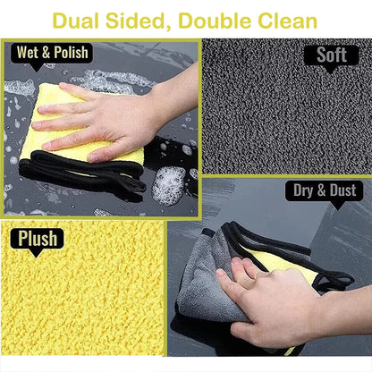 Ultra Soft Car Wash Towel Microfiber Car Care Cloth Car Cleaning Drying Cloth Double Layer Clean Rags Car Washing Towels