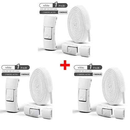 8mm No Tie Shoe Laces Press Lock Shoelaces Without Ties Elastic Laces Sneaker Kids Adult Widened Flat Shoelace for Shoes