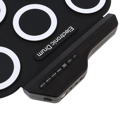 2022New Folding Silicone Hand Roll USB Electronic Drum Portable Practice Drums Pad Kit With Drumsticks Sustain Pedal