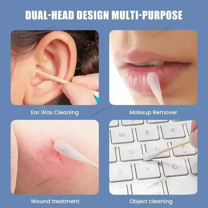 1-20Packs 100Pcs/Pack Wooden Sticks Baby Cotton Swabs Cleaning of Ears Tampons Health Beauty Cotton Swab Cleaning Cotton Buds