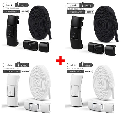 8mm No Tie Shoe Laces Press Lock Shoelaces Without Ties Elastic Laces Sneaker Kids Adult Widened Flat Shoelace for Shoes