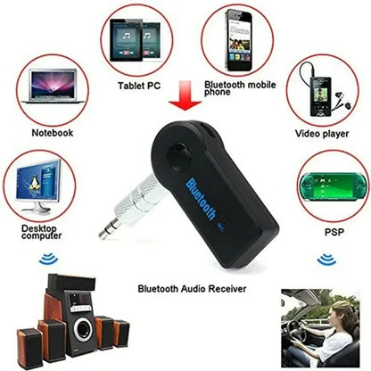 2-in-1 Wireless Bluetooth 5.0 Receiver Adapter – 3.5mm AUX Jack for Car, Music, Headphones & Hands-Free Calling