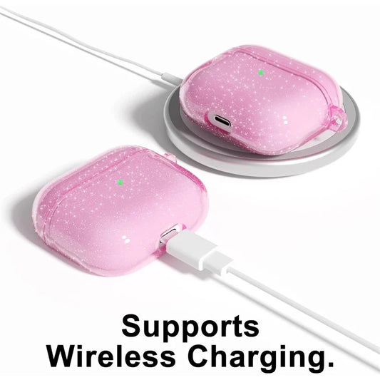 Clearance_Bling Glitter Soft TPU Earphone Case for Airpods 4 2024 Pro 2 2nd Generation Air Pods 3 1 3rd Gen Cover with Keychain