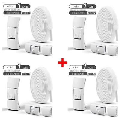 8mm No Tie Shoe Laces Press Lock Shoelaces Without Ties Elastic Laces Sneaker Kids Adult Widened Flat Shoelace for Shoes