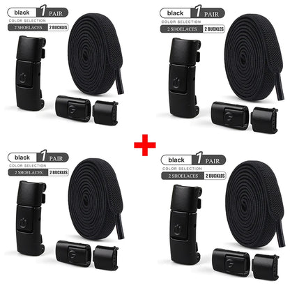 8mm No Tie Shoe Laces Press Lock Shoelaces Without Ties Elastic Laces Sneaker Kids Adult Widened Flat Shoelace for Shoes