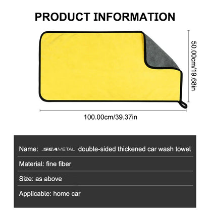 SEAMETAL Premium Microfiber Car Wash Towel – High-End Absorbent Drying & Detailing Cleaning Cloth for Vehicles