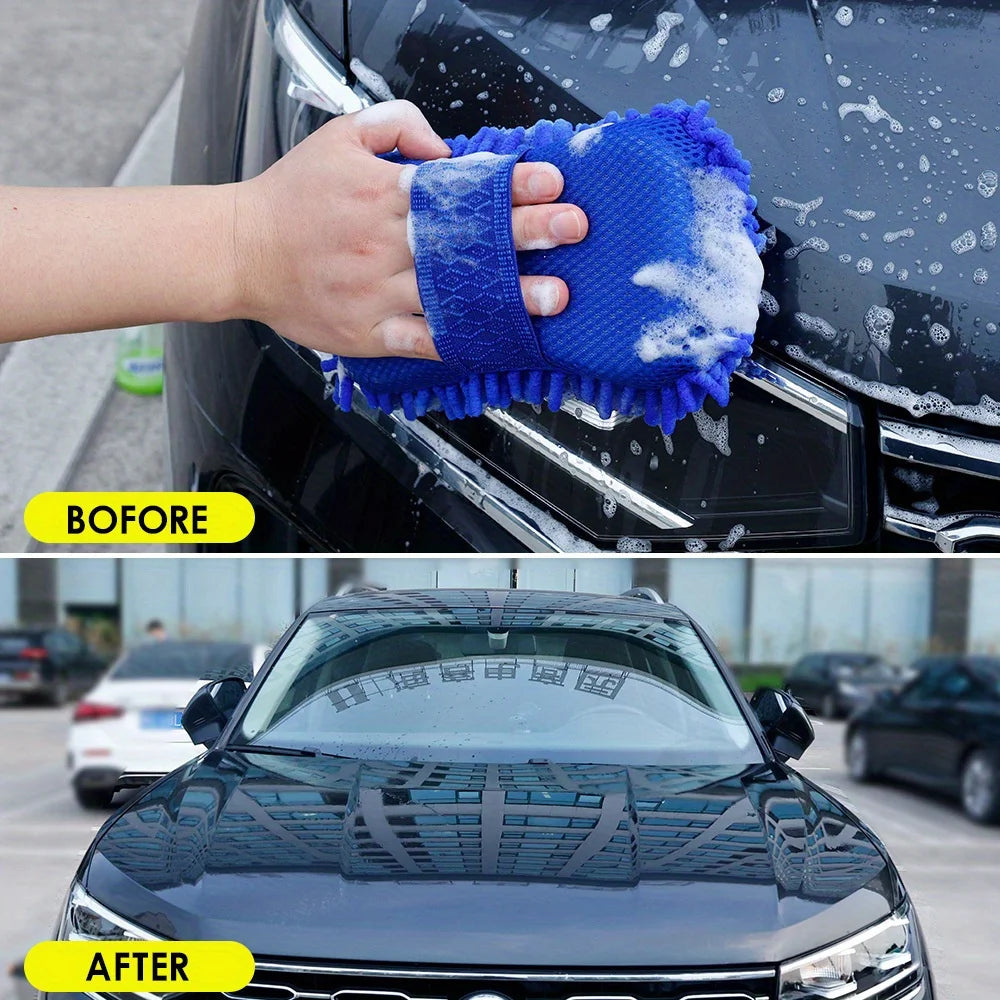 Car Cleaning Sponge Car Wash Care Washing Brush Pad Cleaning Tool Microfiber Polishing Dusting Scratch-free Washing Cars Floors