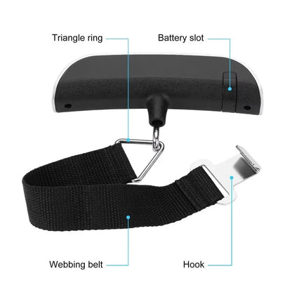 50kg Portable Hanging Scale Electronic Hand Luggage Scale Digital Display Suitcase 110lb Travel Baggage Bag Weighing Tools