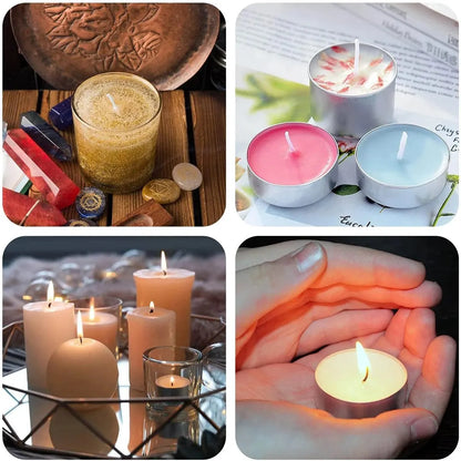 100Pcs Candle Holder 61m Cotton Candle Wick Smokeless Aromatherapy Cylindrical Candle Thread Candle Making Kit DIY Candle Maker